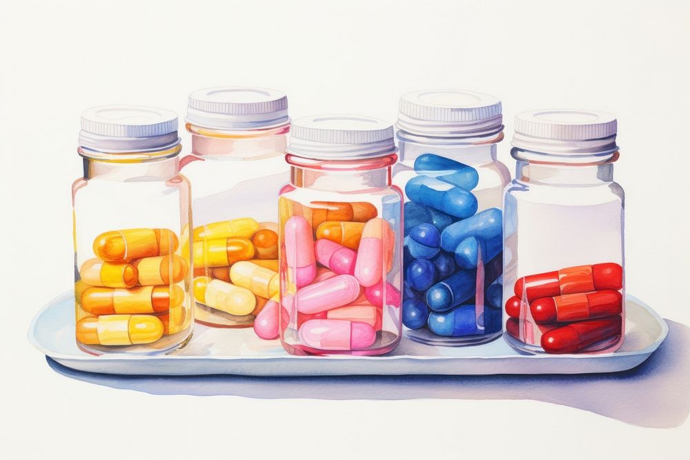 Pill arrangement medication container. AI generated Image by rawpixel.