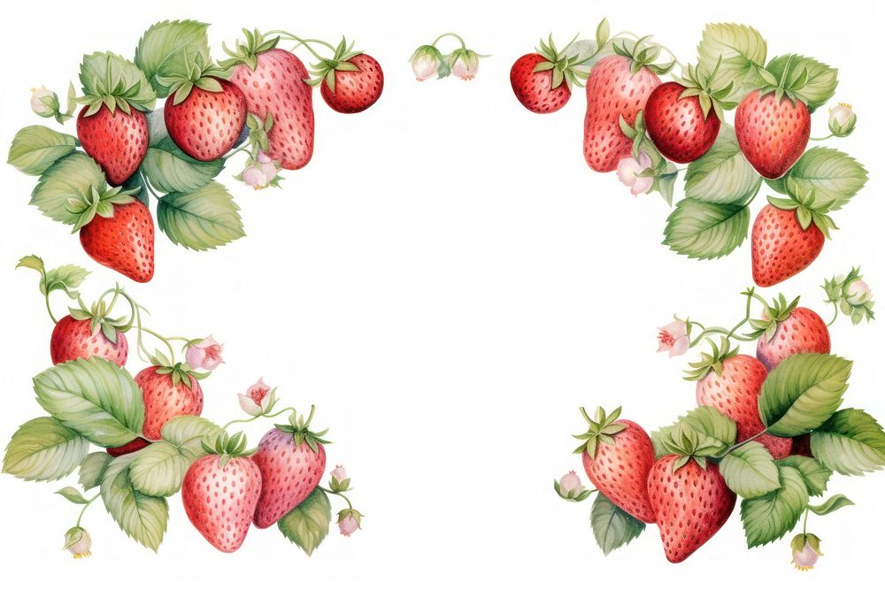 Strawberry fruit plant food. AI generated Image by rawpixel.