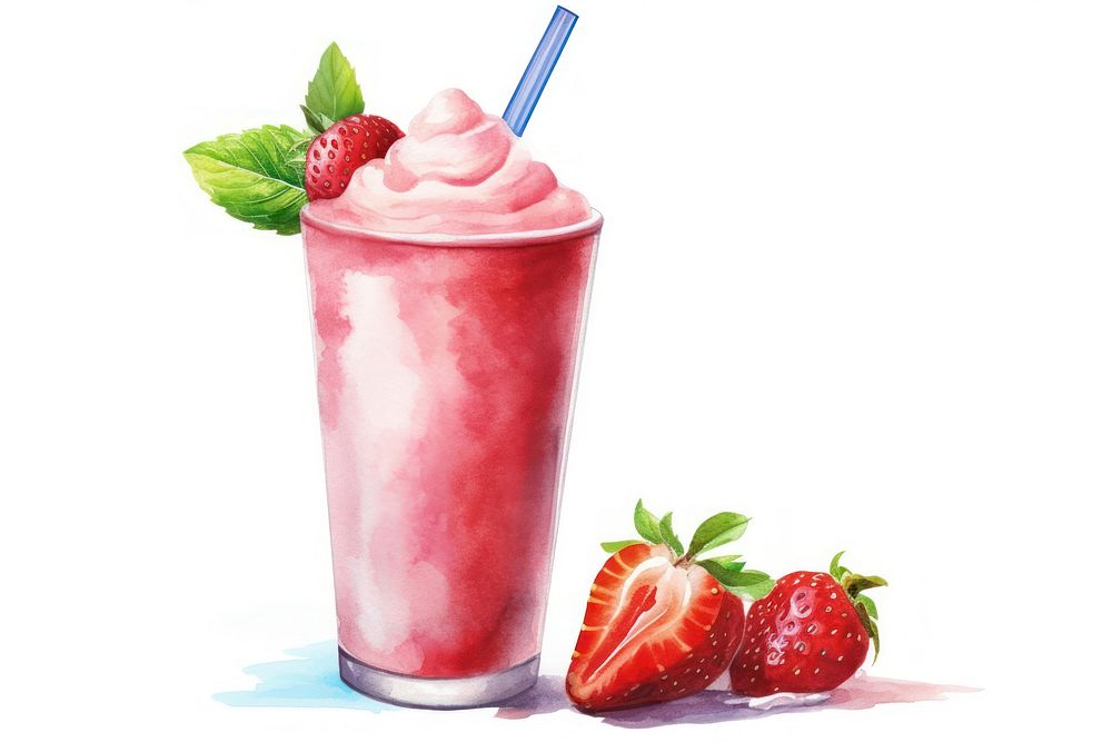 Strawberry smoothie dessert fruit. AI generated Image by rawpixel.