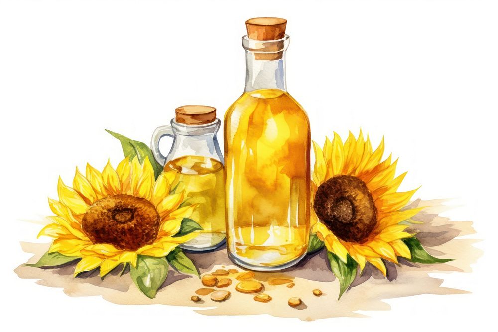 Sunflower bottle plant refreshment. AI generated Image by rawpixel.