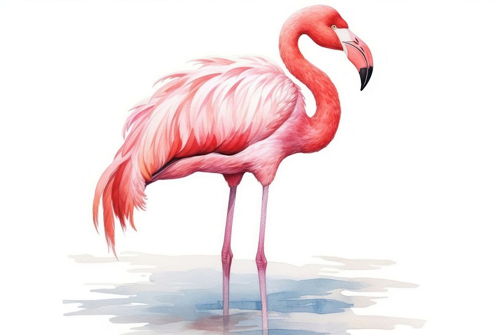 Flamingo animal bird pink. AI generated Image by rawpixel.