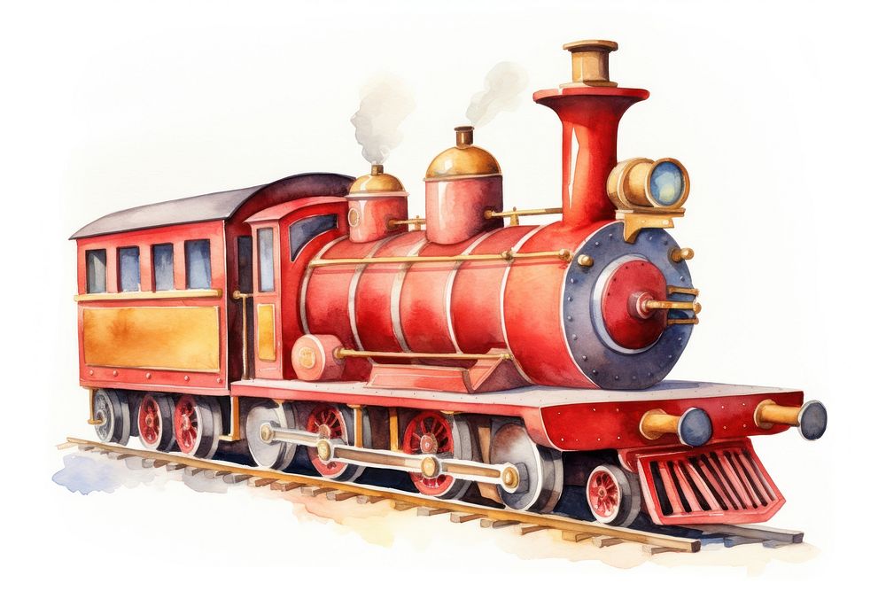 Train locomotive vehicle railway. AI generated Image by rawpixel.