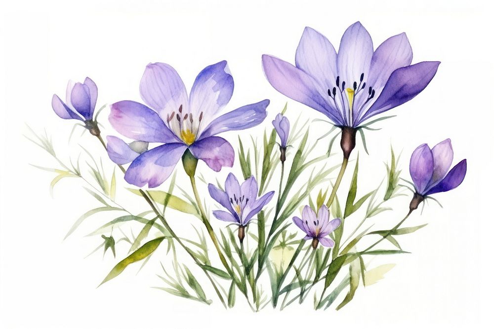 Flower wildflower blossom crocus. AI generated Image by rawpixel.