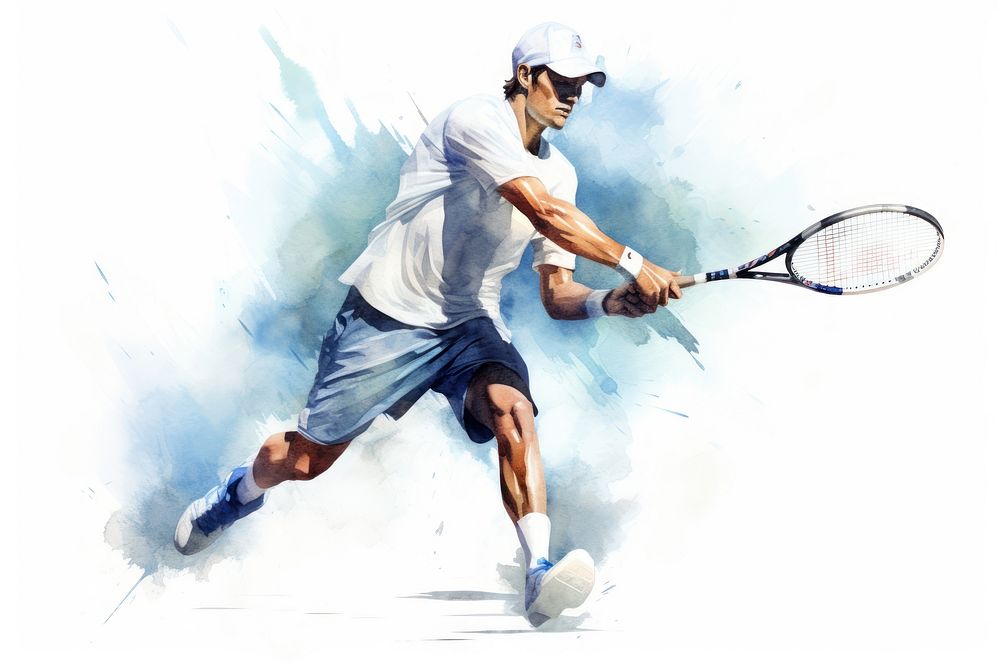 Tennis sports racket player. 