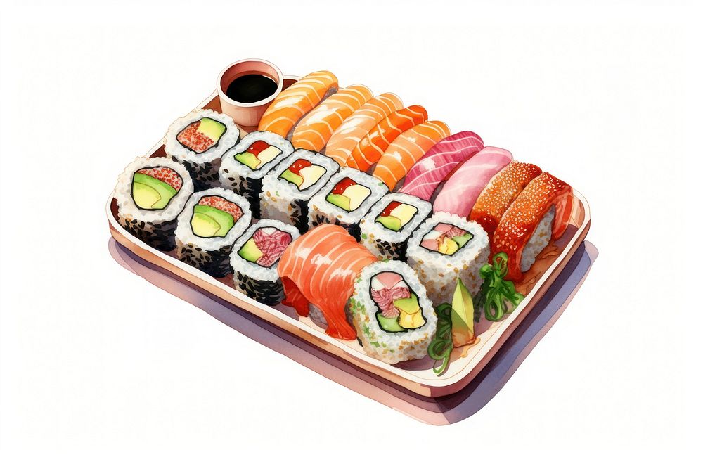 Sushi plate food rice. AI generated Image by rawpixel.