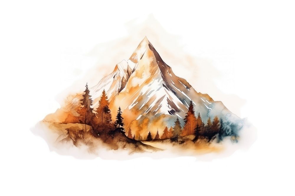 Mountain landscape outdoors painting. AI generated Image by rawpixel.