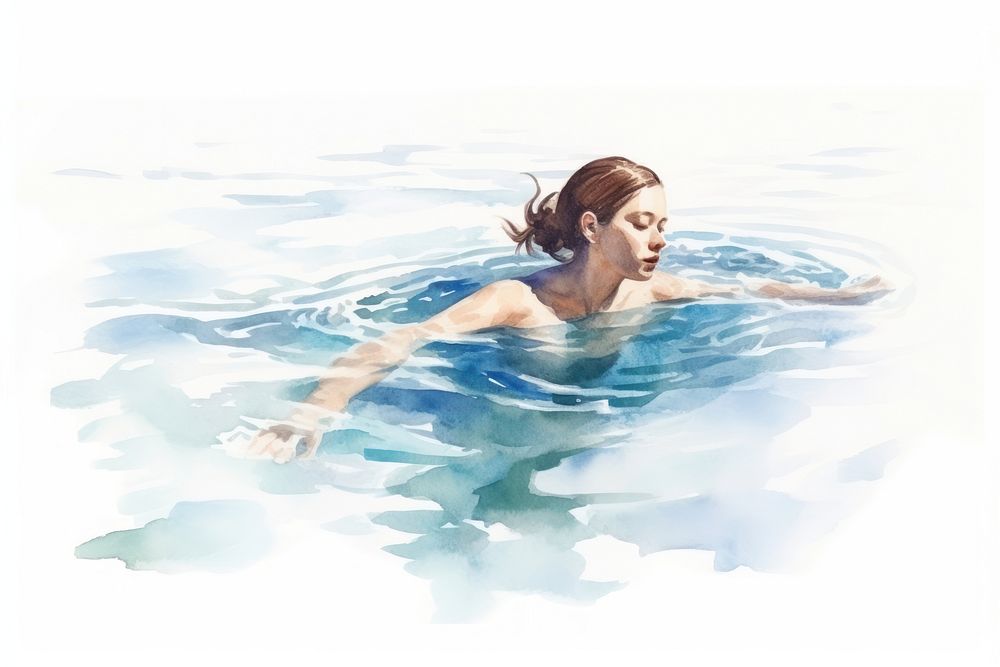 Swimming portrait outdoors sports. AI generated Image by rawpixel.
