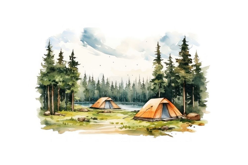 Outdoors camping nature tent. AI generated Image by rawpixel.