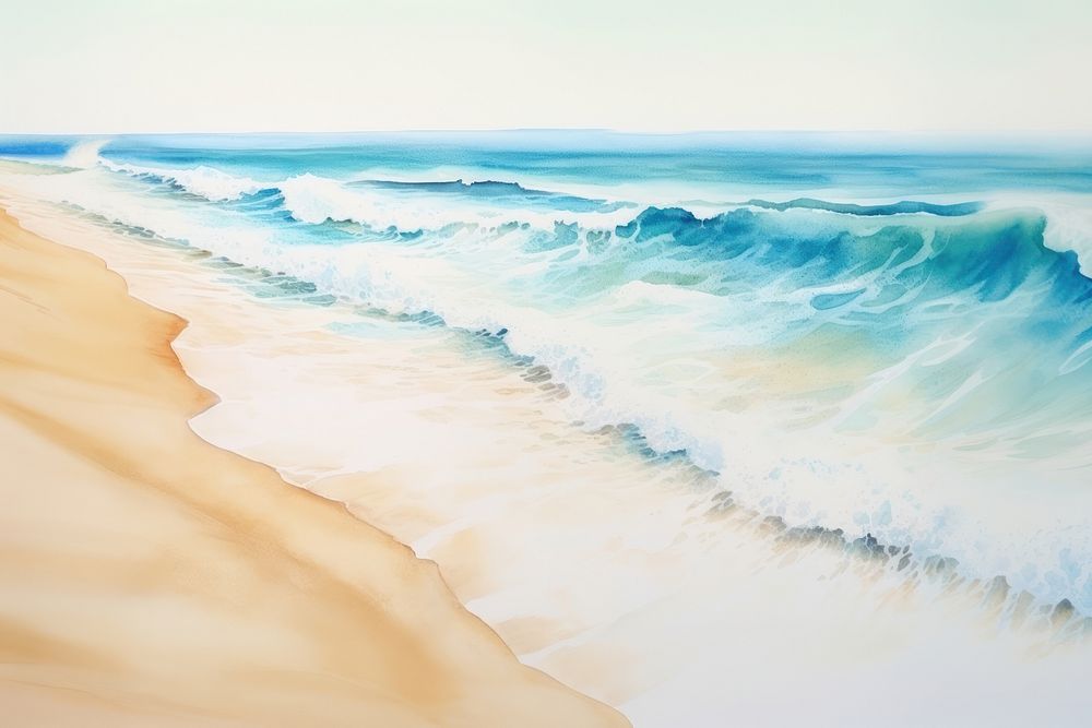 Beach sea outdoors nature. AI generated Image by rawpixel.