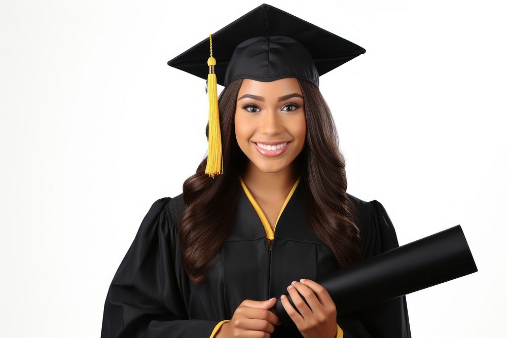 Graduation student holding white background. AI generated Image by rawpixel.