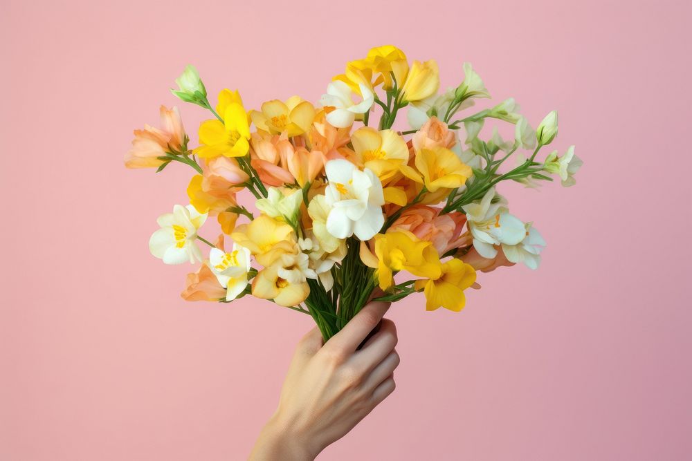 Flower petal plant hand. 