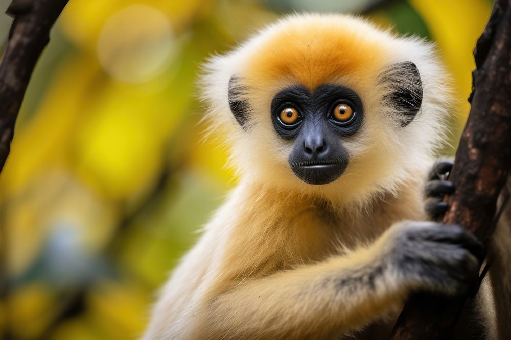 Monkey wildlife animal gibbon. AI generated Image by rawpixel.