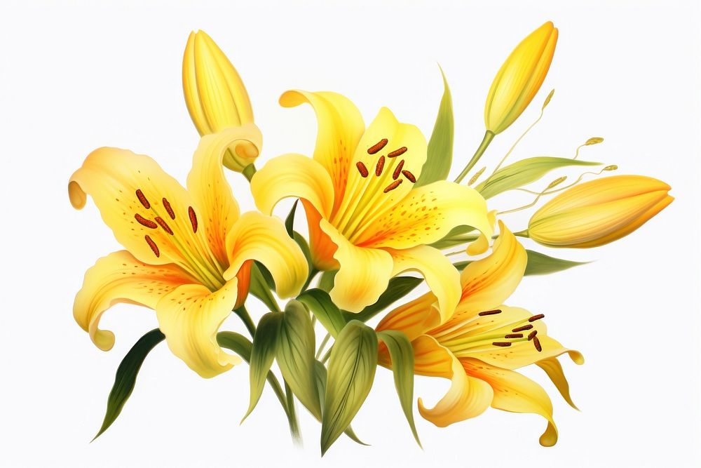 Flower lily yellow plant. AI generated Image by rawpixel.