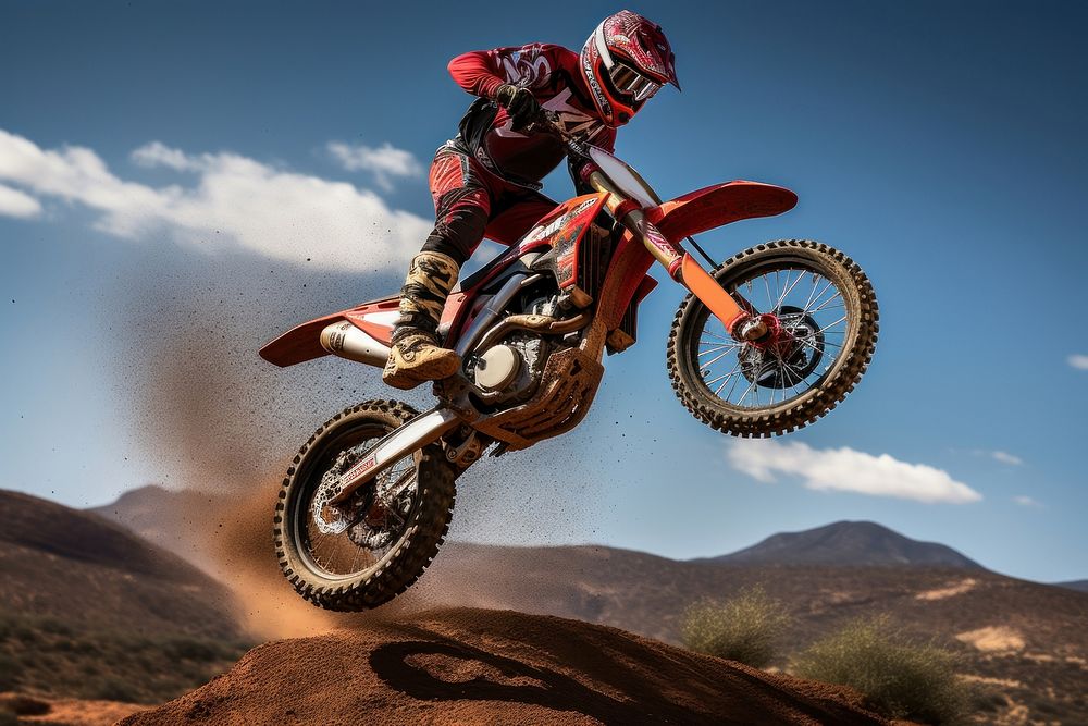 Motocross motorcycle vehicle sports. AI generated Image by rawpixel.