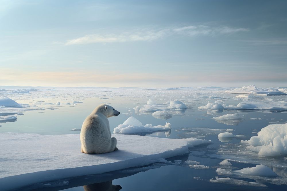 Polar bear, wildlife outdoors. 