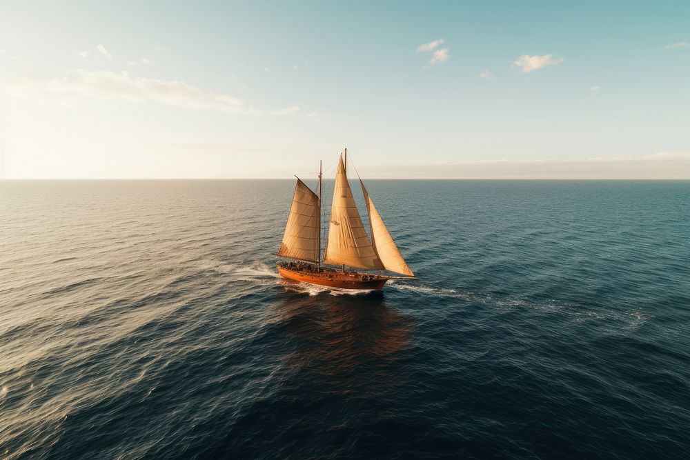 Watercraft sailboat outdoors horizon. AI generated Image by rawpixel.