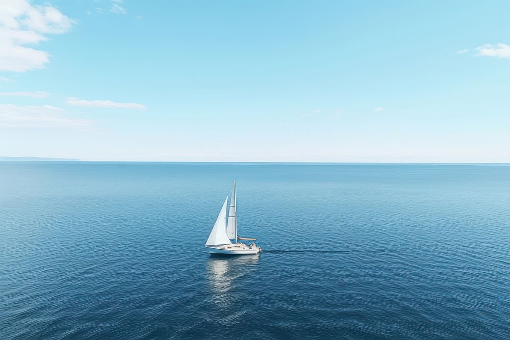 Sailboat watercraft outdoors horizon. AI generated Image by rawpixel.