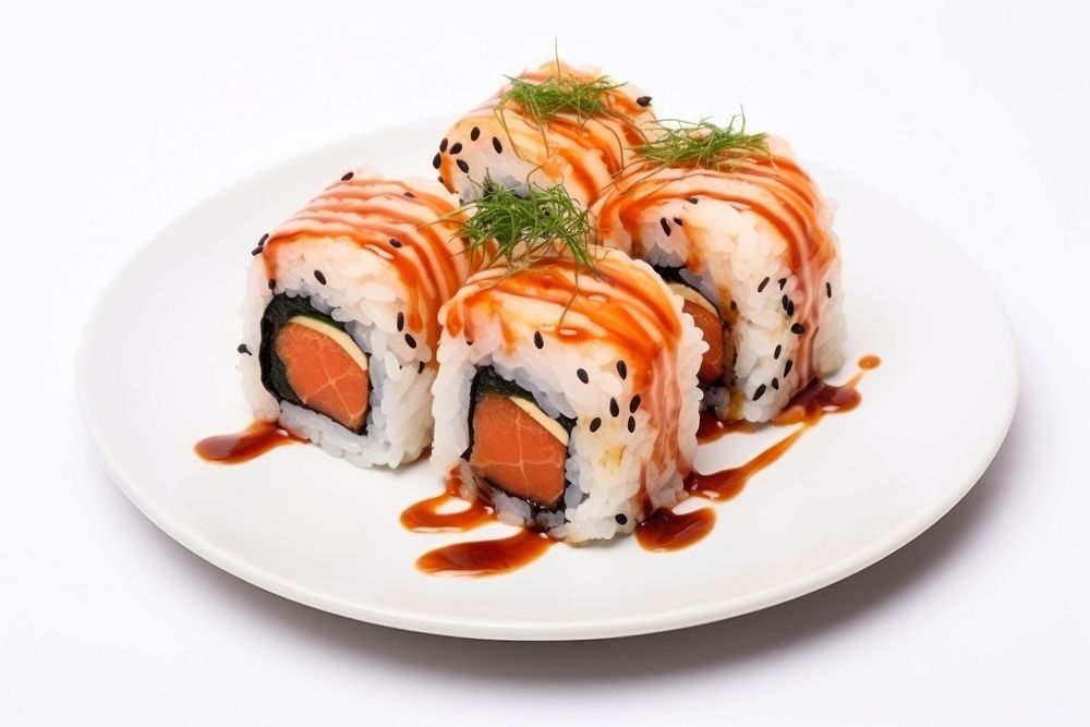 Sushi food plate meal. AI generated Image by rawpixel.