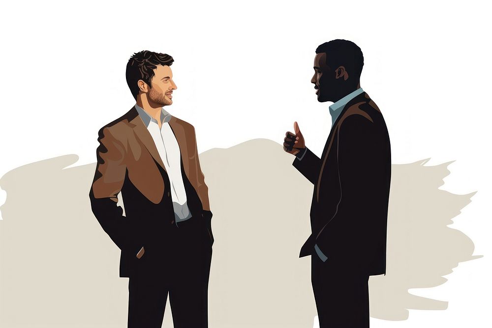 Conversation adult man white background. AI generated Image by rawpixel.