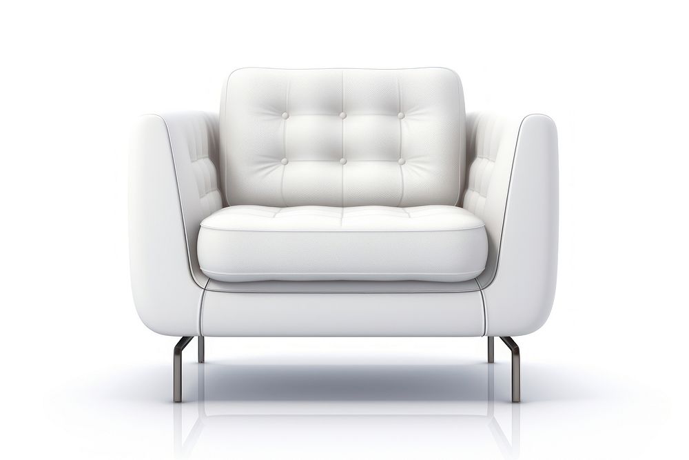 Armchair furniture white white background. AI generated Image by rawpixel.