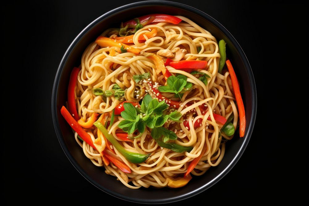 Noodle bowl pasta plate. AI generated Image by rawpixel.