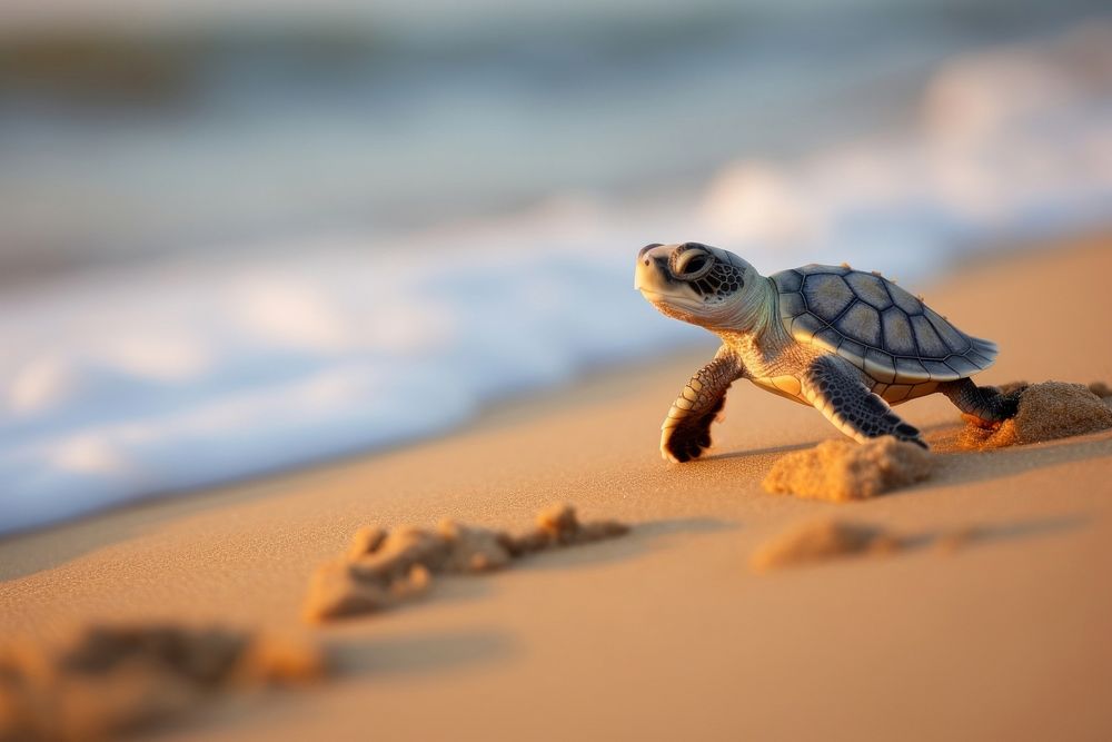 Animal reptile turtle sand. AI generated Image by rawpixel.