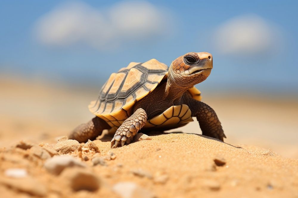 Animal tortoise reptile sand. AI generated Image by rawpixel.
