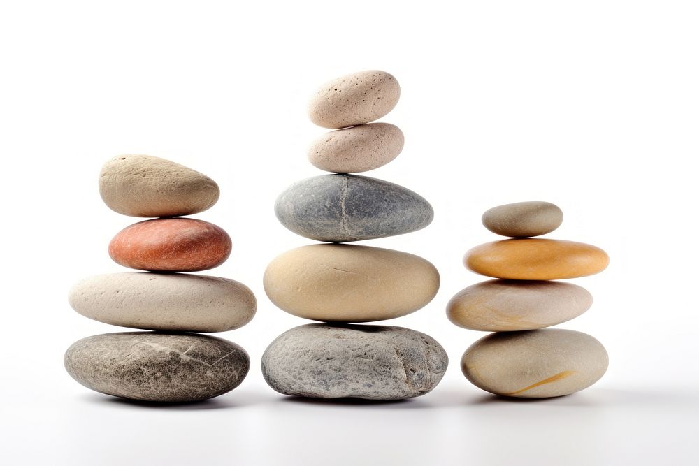 Pebble stone white background simplicity. AI generated Image by rawpixel.