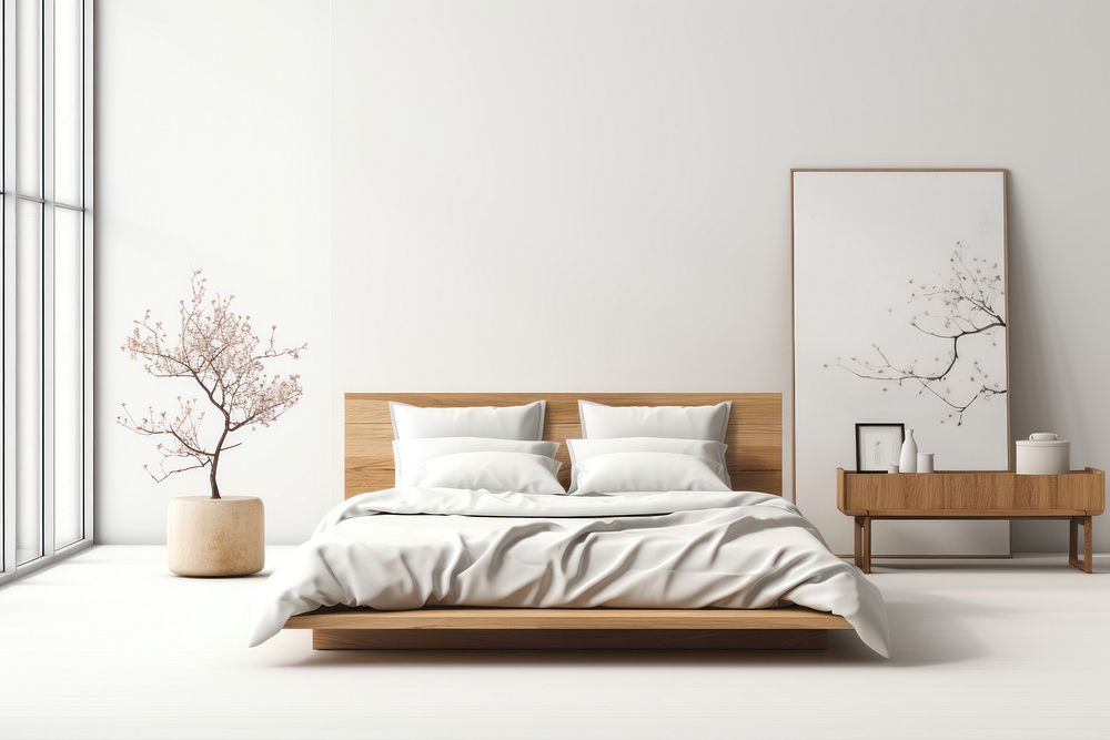 Bedroom architecture furniture building. AI generated Image by rawpixel.