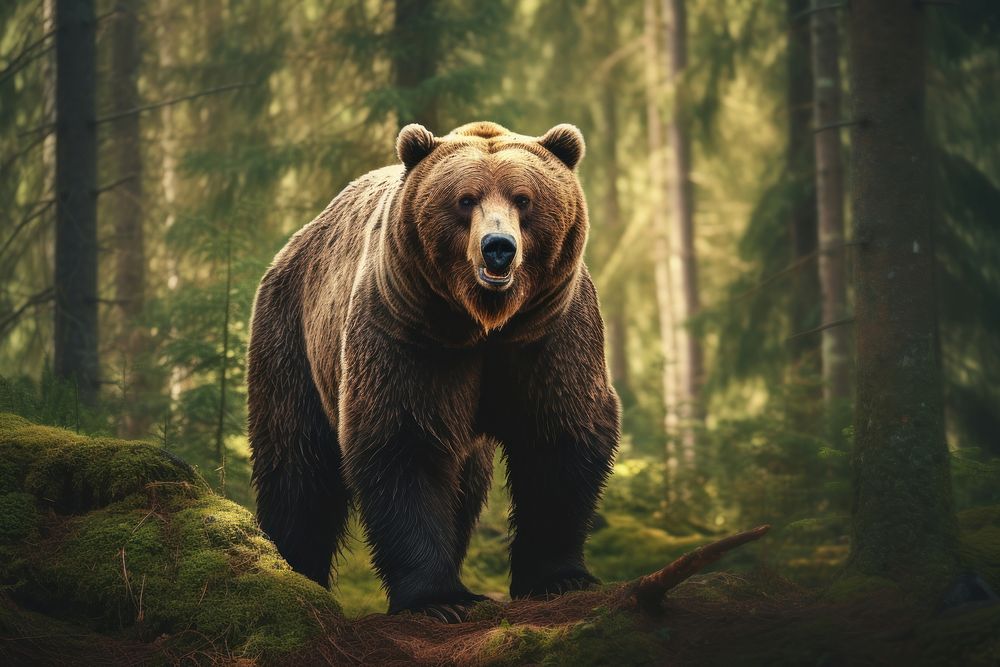 Bear wildlife outdoors mammal. AI generated Image by rawpixel.