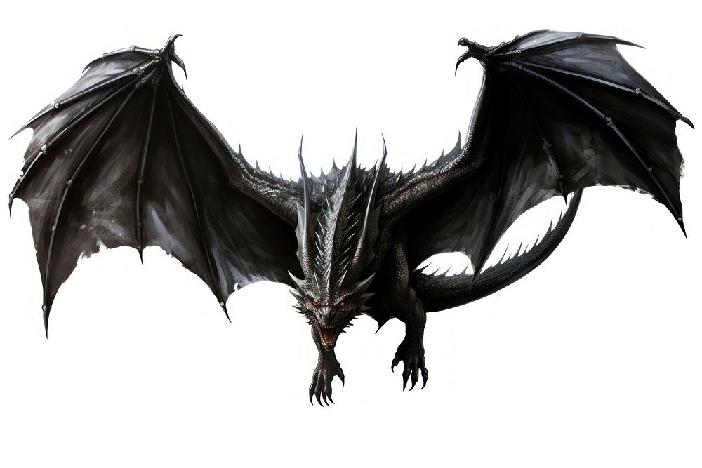 Dragon black wing darkness. AI generated Image by rawpixel.