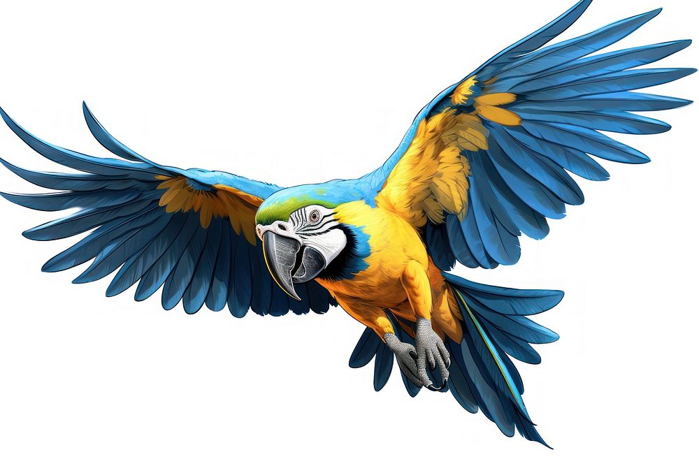 Animal parrot yellow macaw. AI generated Image by rawpixel.