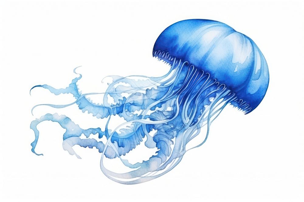 Jellyfish animal blue sea. 