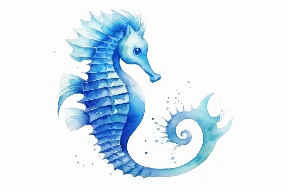 Seahorse animal blue underwater. AI generated Image by rawpixel.