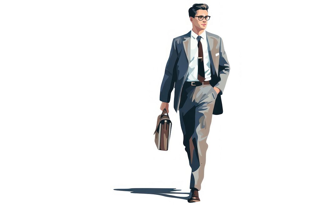Briefcase walking blazer adult. AI generated Image by rawpixel.