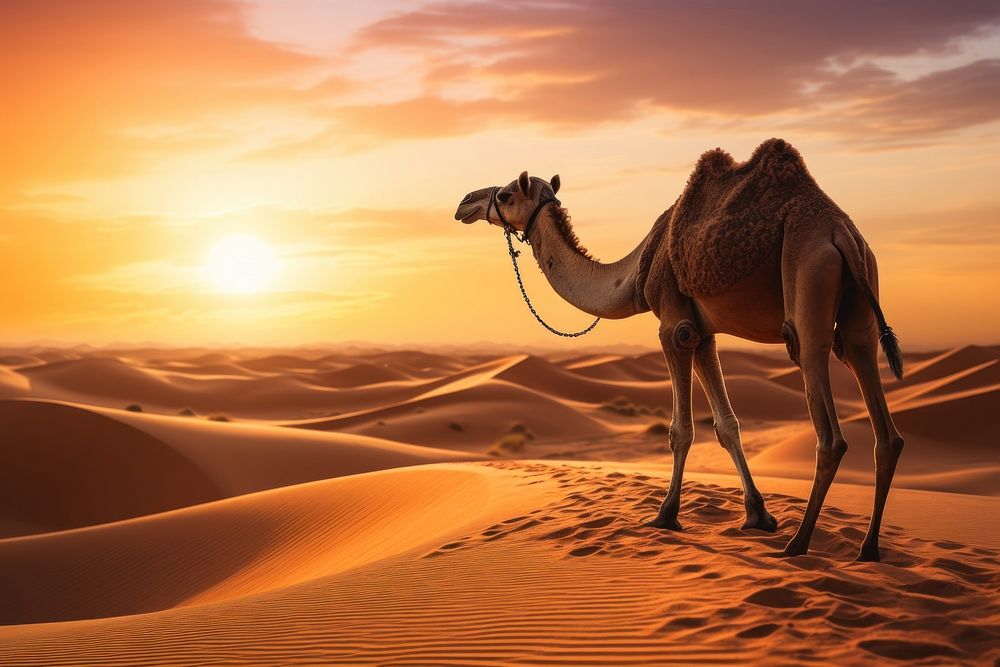 Desert animal camel outdoors. AI generated Image by rawpixel.