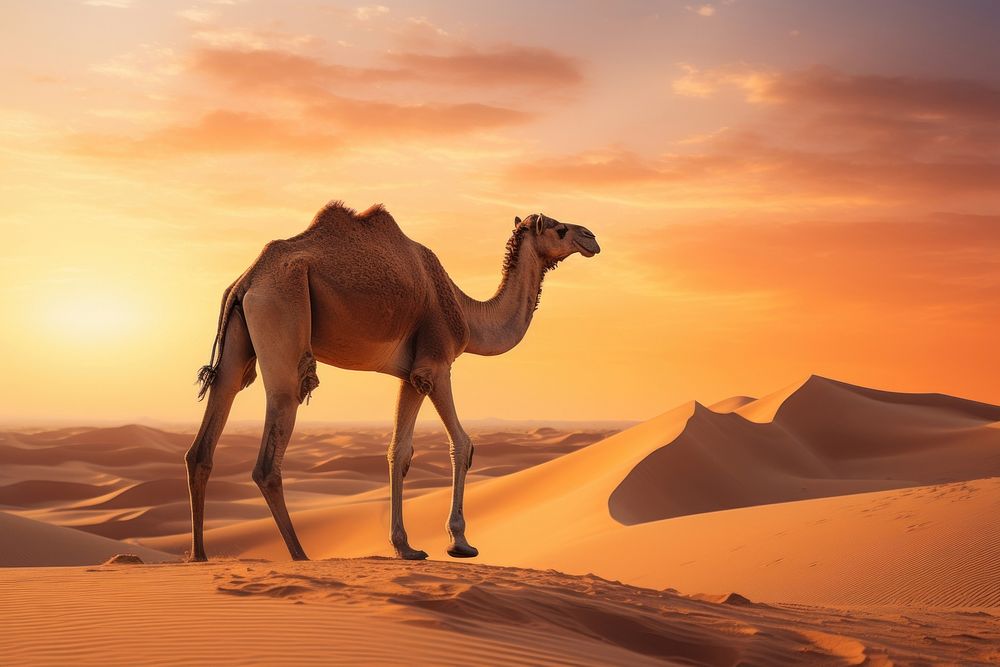 Animal camel outdoors nature. AI generated Image by rawpixel.