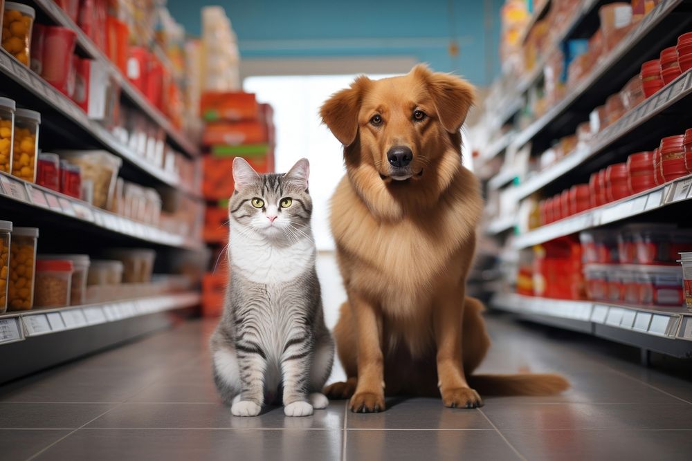 Pet dog supermarket mammal. AI generated Image by rawpixel.