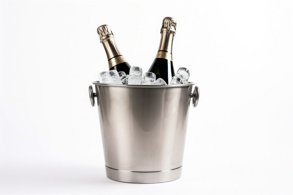 Champagne bottle bucket white background. AI generated Image by rawpixel.