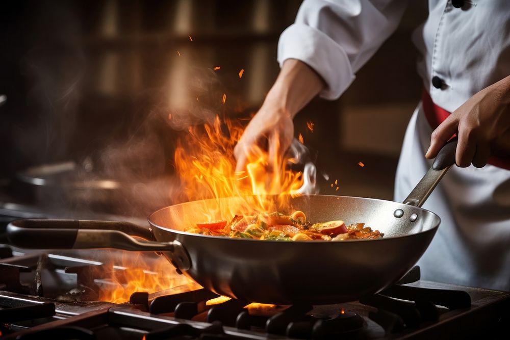 Cooking food holding stove. AI generated Image by rawpixel.