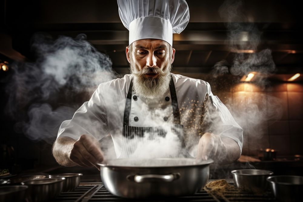 Chef cooking adult concentration. AI generated Image by rawpixel.