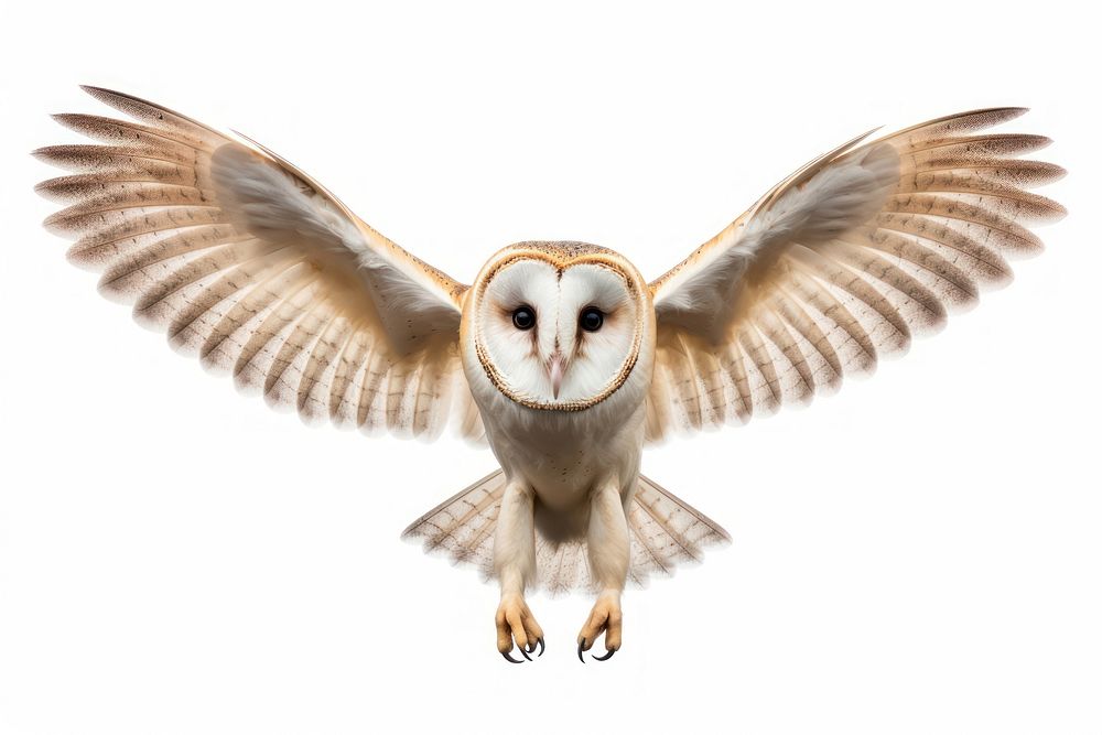 Owl animal bird white background. AI generated Image by rawpixel.