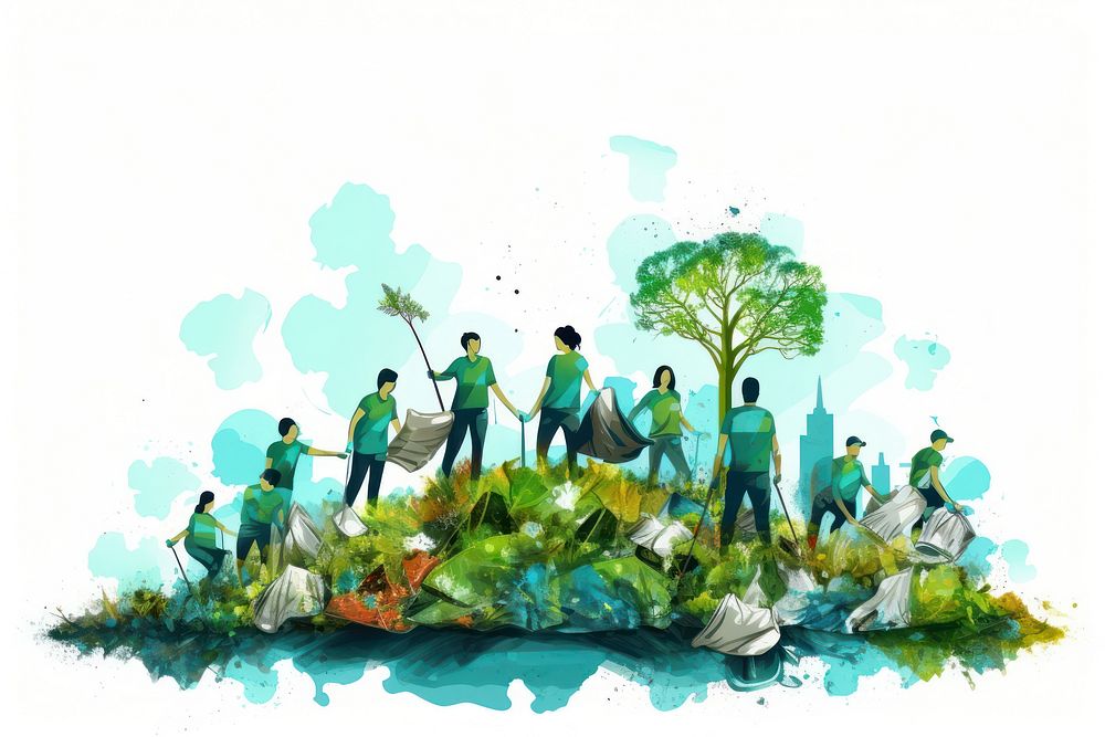 Outdoors drawing nature people. AI generated Image by rawpixel.