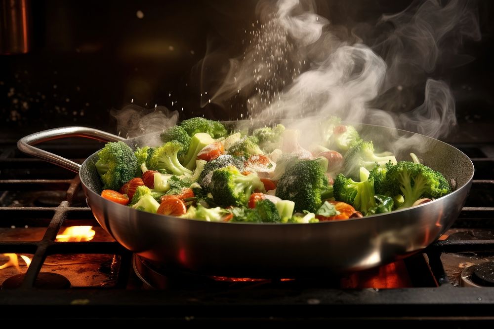 Cooking vegetable steam food. AI generated Image by rawpixel.