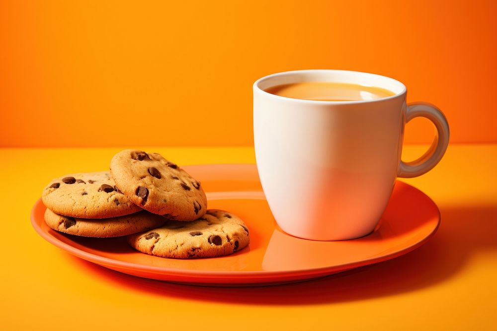 Cup cookie coffee saucer. AI generated Image by rawpixel.