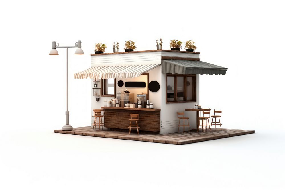 Architecture restaurant table kiosk. 