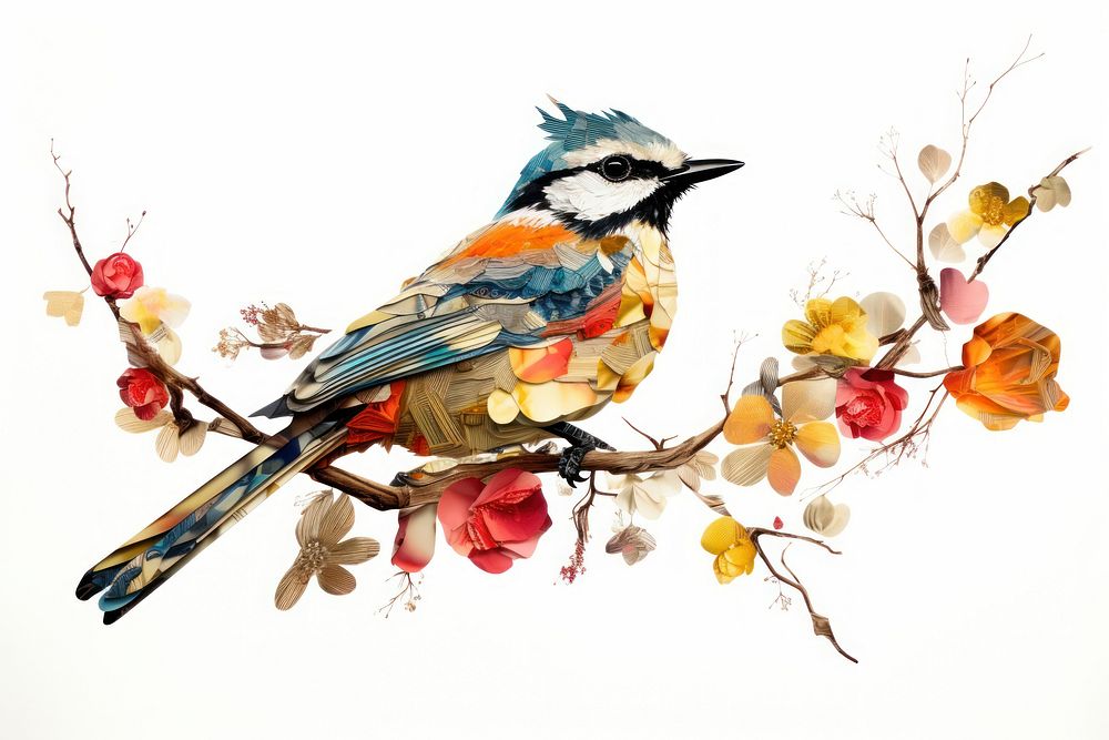 Bird animal plant art. AI generated Image by rawpixel.