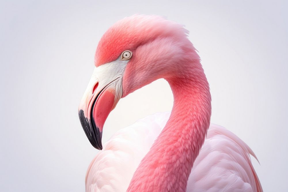 Flamingo bird animal beak. 