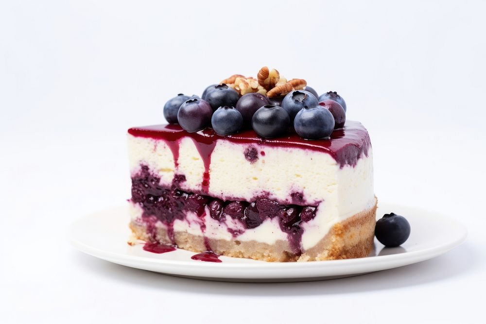 Blueberry cake cheesecake dessert. AI generated Image by rawpixel.