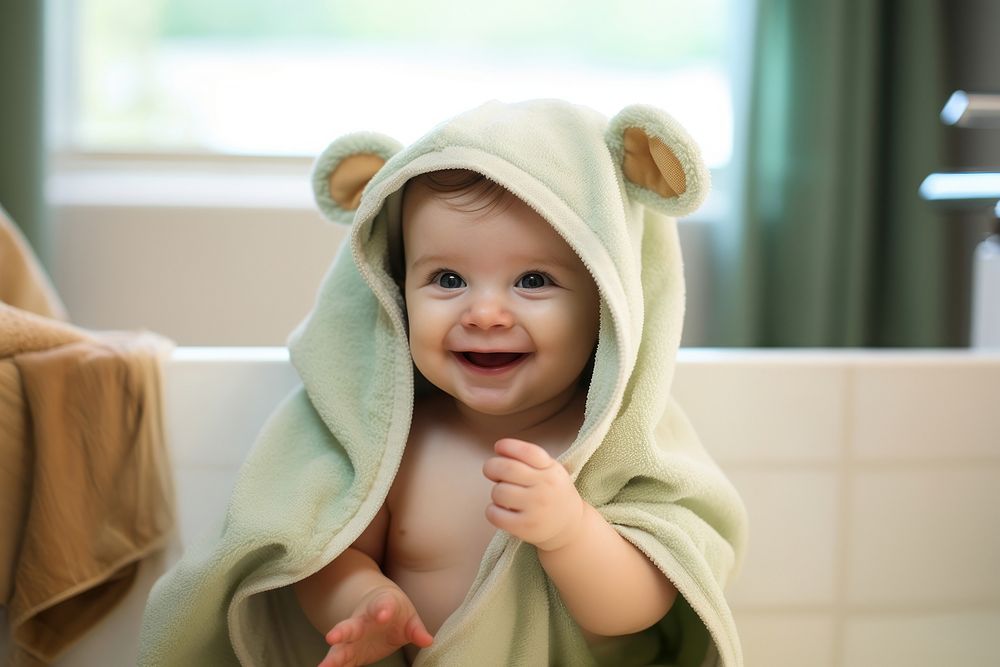 Towel baby portrait photo. AI generated Image by rawpixel.